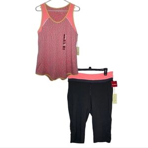 Tangerine Athletic Tank Top and Capri Set Sz xl